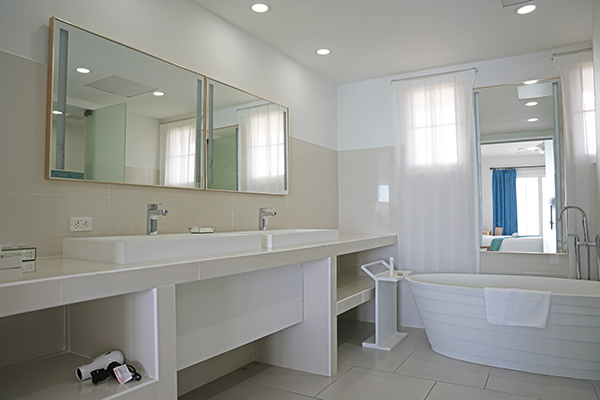 Oceanview Suite bathroom at Manoah Boutique Hotel Anguilla