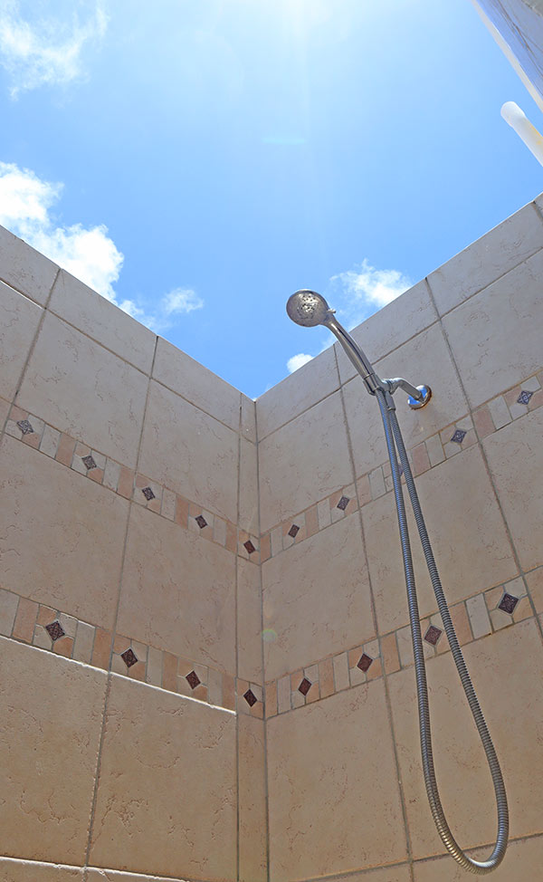 almond tree villa outdoor shower