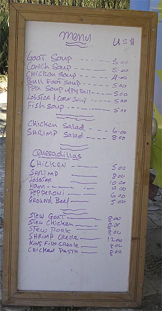 Anguilla menu