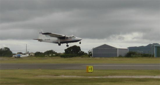 anguilla plane in the sky