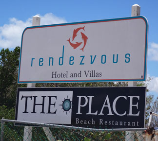 sign to hotel and the place restaurant