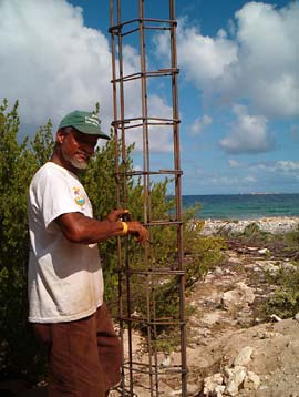 Calvin working rebar