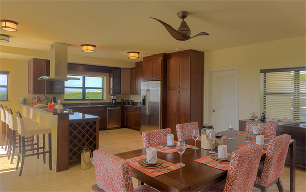 dining area and kitchen at moondance villa