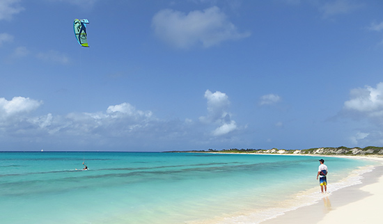 the kitesurfing lesson setting in anguilla