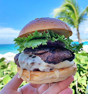 Bamboo Burger at four seasons bamboo bar and grill