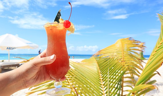 Anguilla Rum Punch on sandy island