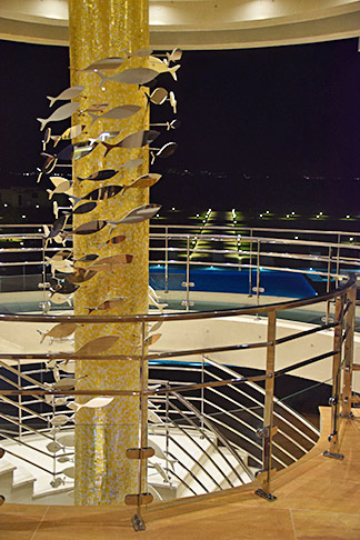 the iconic staircase inside the reef hotel