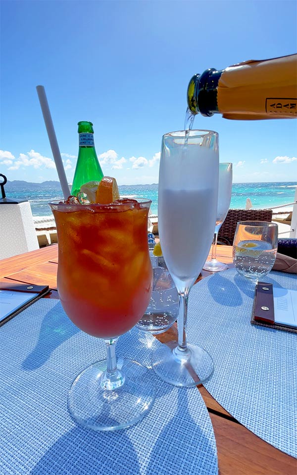 pina colada at breezes