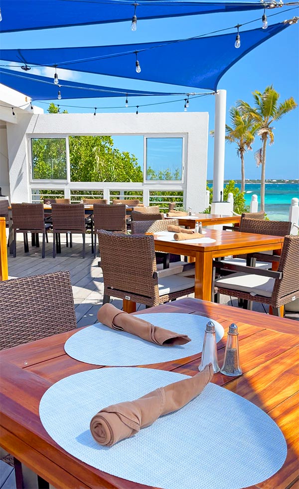 couch seating at breezes anguilla restaurant