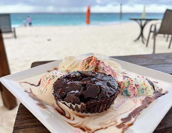 Homemade Warm Brownie with Ice-cream at
Olas Tacos Bar & Grill