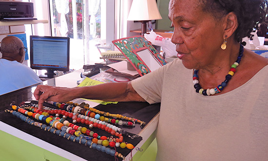 carrolle devonish explaining her beadwork