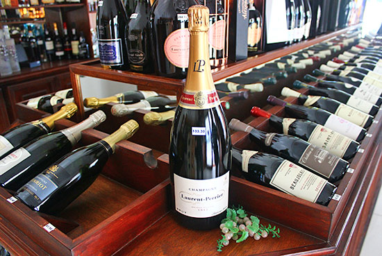 selection of champagnes at grands vins de france