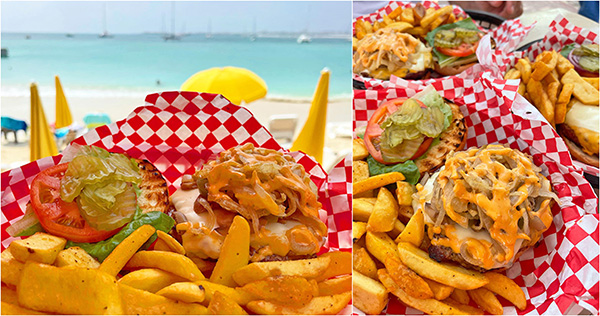 Burger at Buccaneer Beach Bar