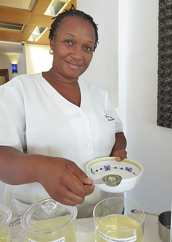 bath gel selection at venus spa anguilla