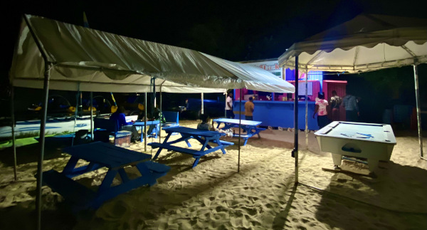 criss conch shack at night     