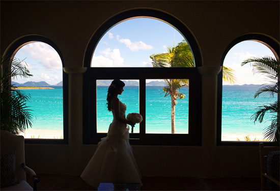 bride and groom on the beach at anguilla wedding