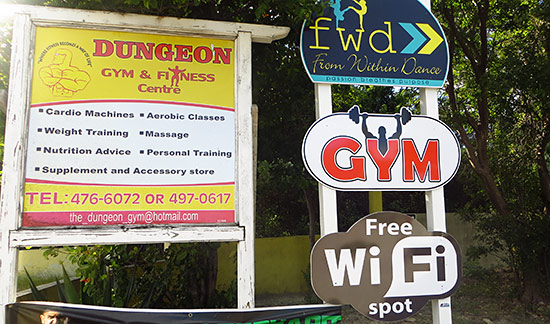 sign outside dungeon gym