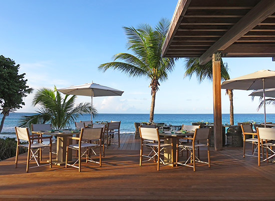 expanded seating at four seasons anguilla bamboo bar and grill restaurant