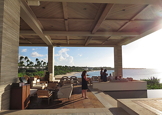 close up look at the expanded seating at sunset lounge four seasons anguilla