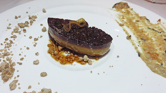 foie gras with maple dust and date parfait at cuisinart