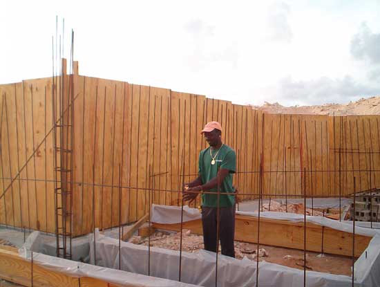 vertical rebar to connect footings and walls