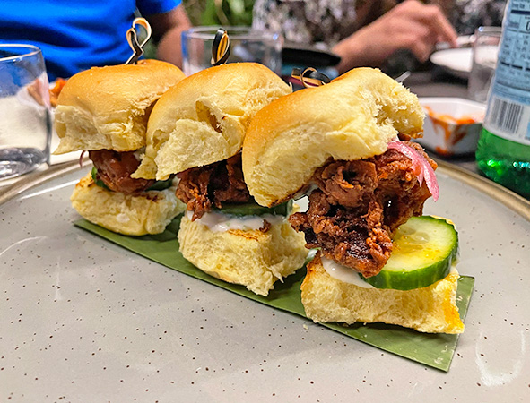 Fried Tandoori Chicken Sliders at Jai's Contemporary Fusion Cuisine