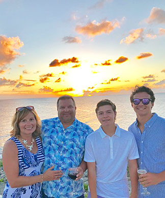 garner family enjoying an anguilla sunset