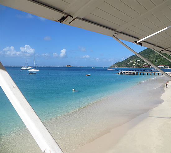 the view of grand case beach from ocean 82