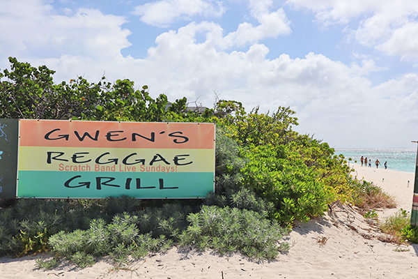 gwens location on the beach of shoal bay