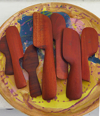 cheese knives hand-carved by courtney devonish