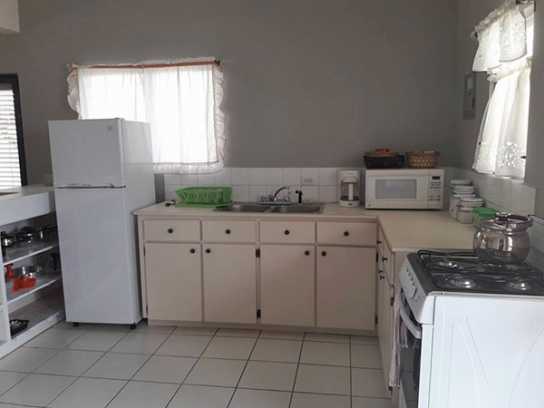 kitchen area at davida cottages