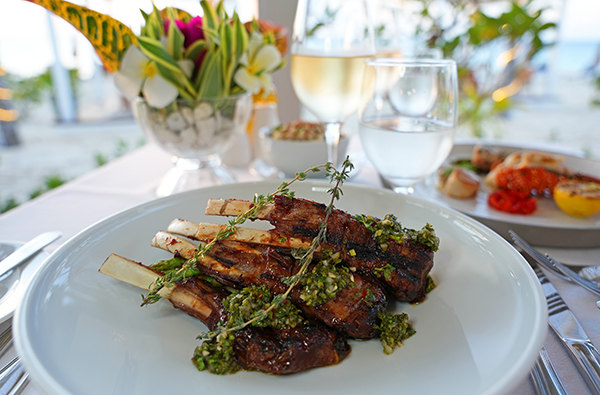BBQ Spice Rubbed Rack of Lamb at L'Etoile Restaurant on Shoal Bay East