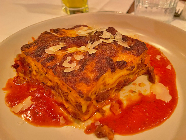 chef lasagna at Buonanotte Italian Restaurant