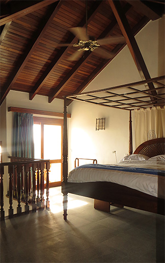 the bed inside the oversized loft