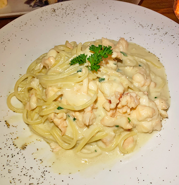 Lobster pasta at dolce vita