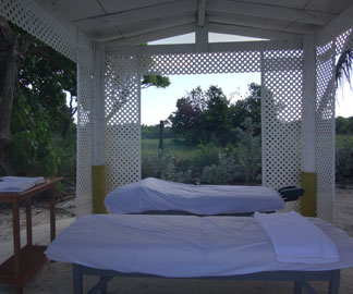 private massage cabana on the beach