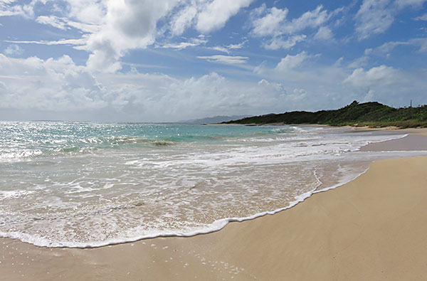 on the beach at sandy hill bay