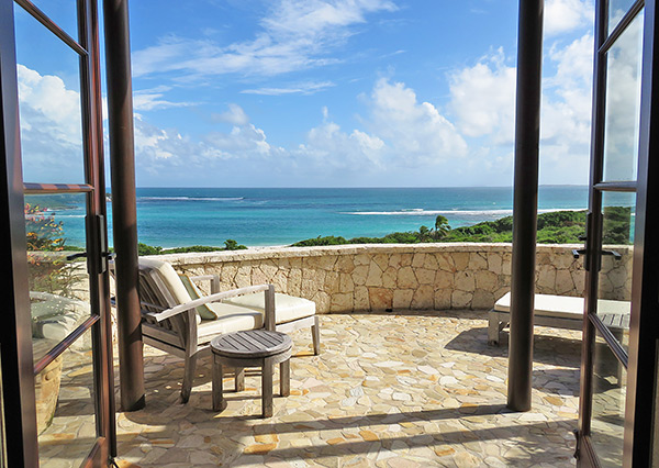 view from lower master suite at bird of paradise villa