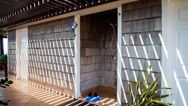 outdoor shower at wesley house