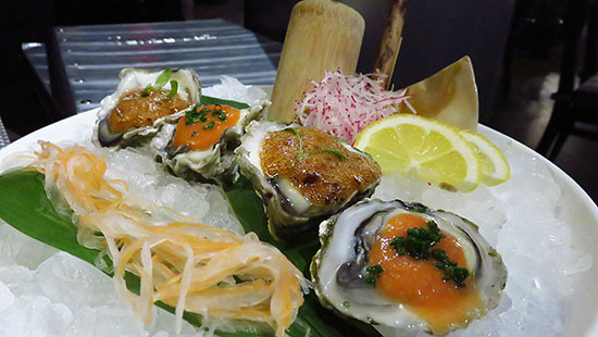 oysters on the half shell at tokyo bay