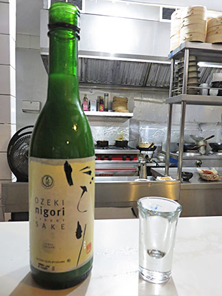 ozeki nigori sake with chef ken lin