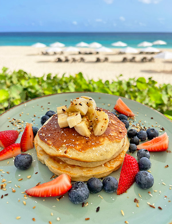 pancakes at bamboo bar and grill on meads bay beach