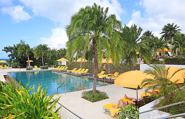 the pool area at malliouhana