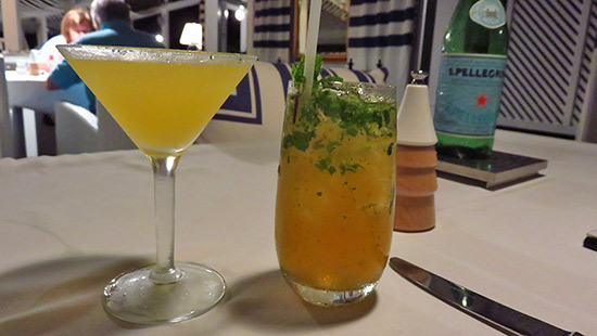 pre dinner rum cocktails at malliouhana restaurant