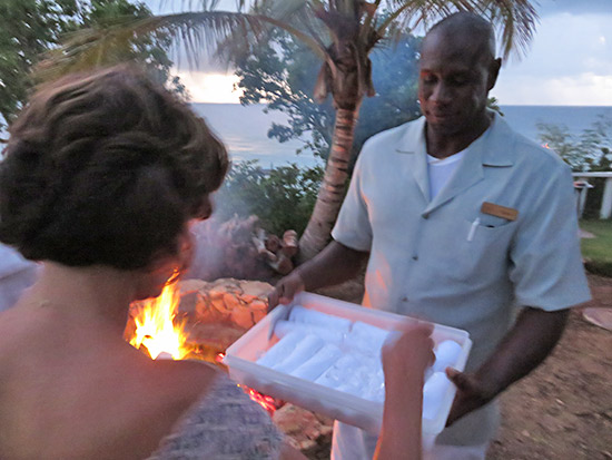 chilled towel post-bonfire at malliouhana