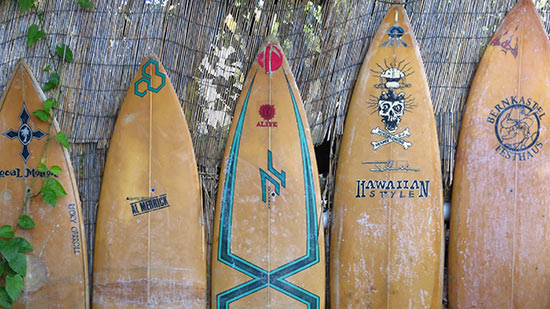 surfboards at rincon surf school