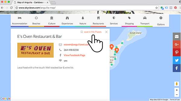 save in my places anguilla map feature