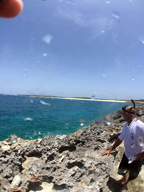 on top underwater cave