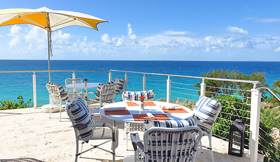 lunch time view over the ocean at malliouhana