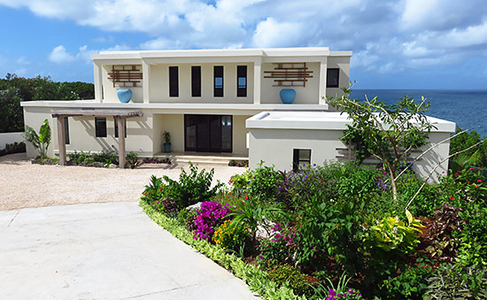 sunset beach house from exterior